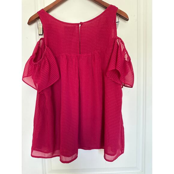 Anthropologie Maeve Baby Doll Ophiela Pink Red Raspberry Blouse US 14 - Picture 8 of 9